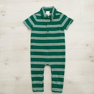 Hanna Andersson Baby Boy Short Sleeved Collared Onesie Size 12-18 Months